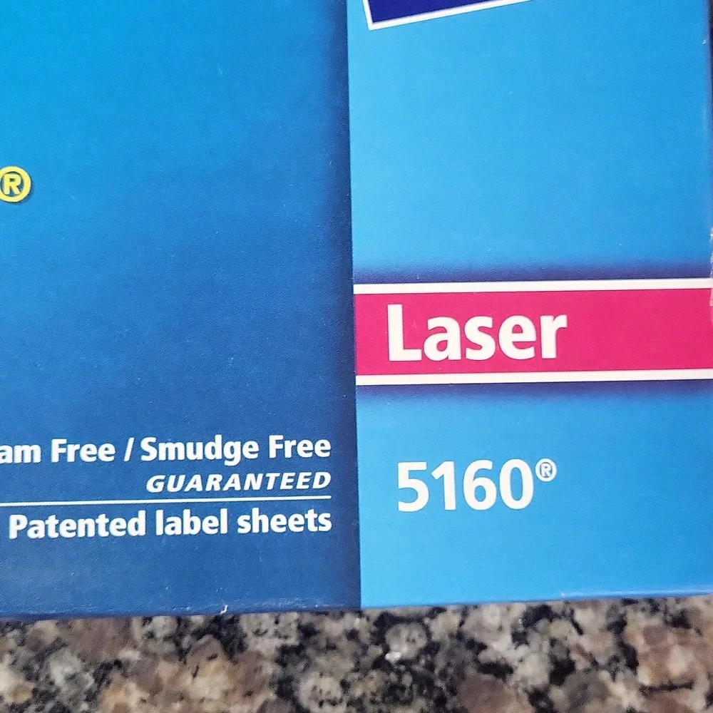 Avery White Easy Peel Address Labels #5160 total 77 sheets each 30 labels/sheet